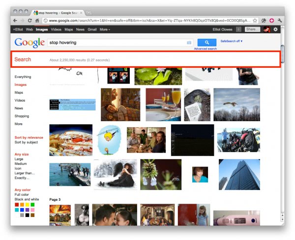 Google Image search bar