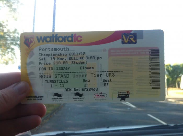 Watford FC ticket